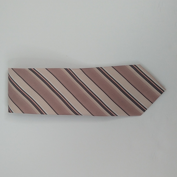 Cheri Copain Brown | Tan Stripe Neck Tie - Picture 1 of 3
